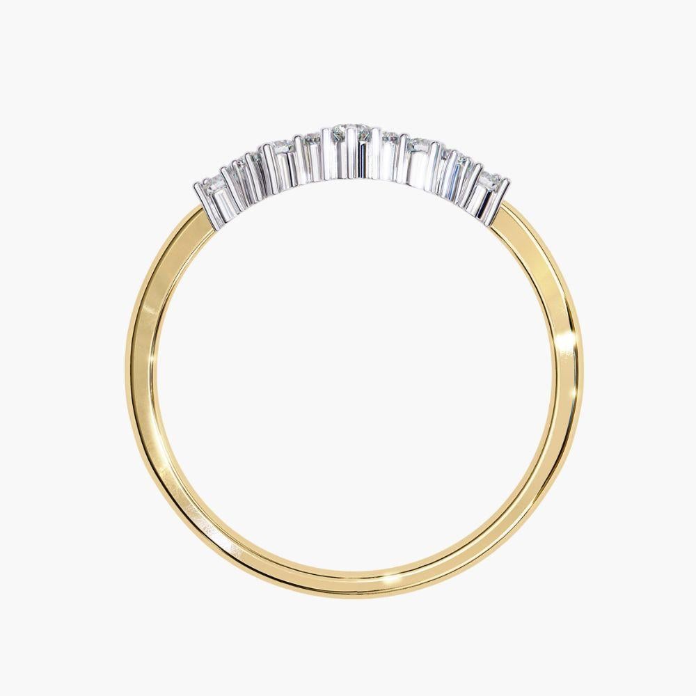 Anello con diamante a tiara da 0,20 ctw  Ispirato alla corona  Oro 14K in vendita 2