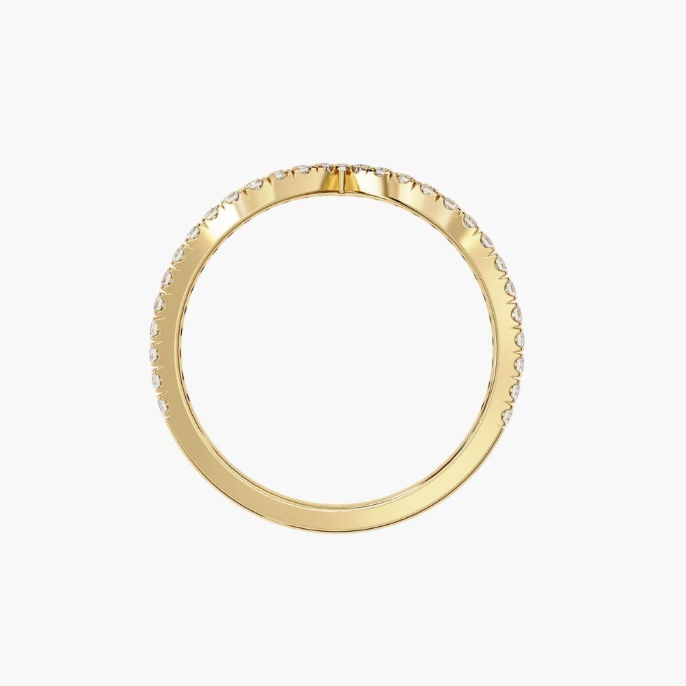 Donna Anello con diamanti a forma di V da 0,20 carati in oro 14K in vendita