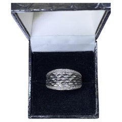 0.20ct Diamond chunky large engagement ring 9ct white gold