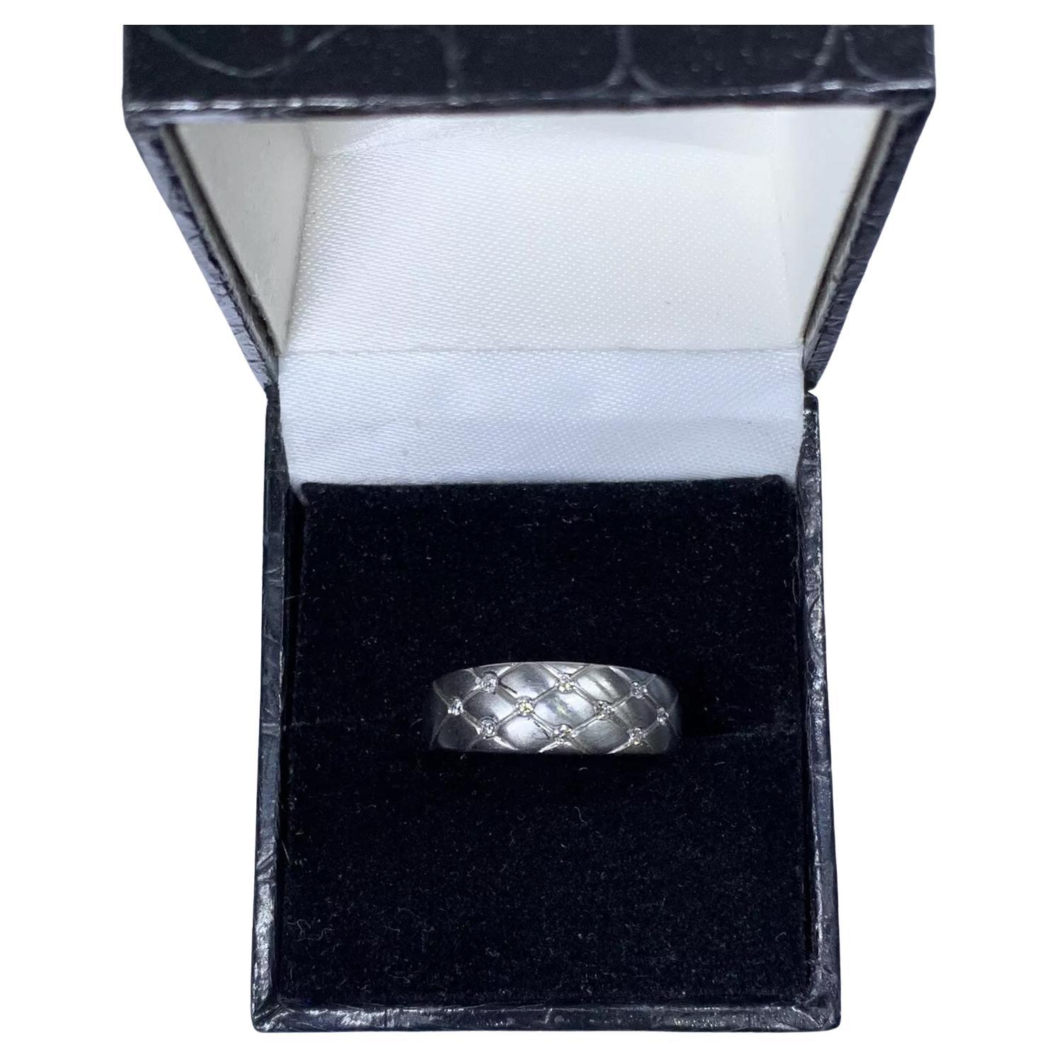 0.20ct Diamond chunky matte engagement ring 18ct white gold