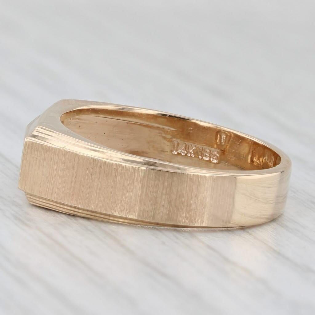 0.20ct Diamond Solitaire Men's Ring 14k Yellow Gold Size 11.5 Band Wedding en Bueno estado para la venta en McLeansville, NC