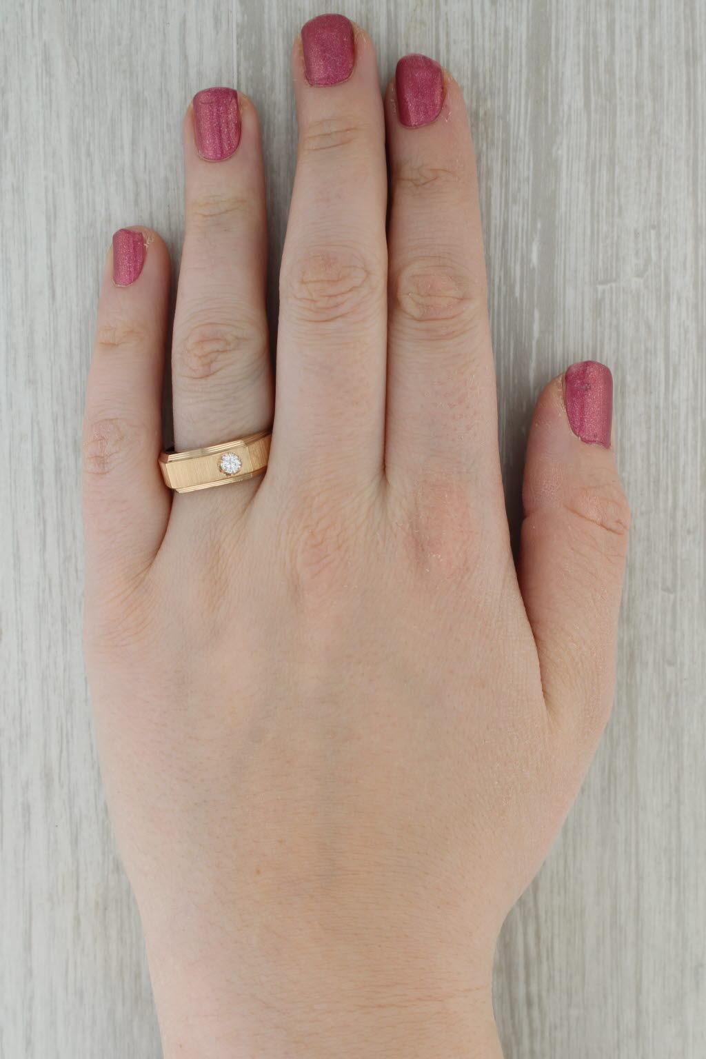 0.20ct Diamond Solitaire Men's Ring 14k Yellow Gold Size 11.5 Band Wedding en venta 3