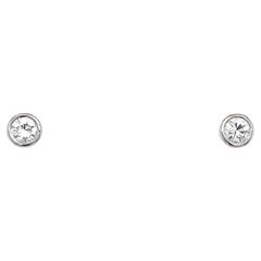 Boucles d'oreilles solitaires G/H Si Rubover en or blanc 18 carats avec diamants 0,20 carat