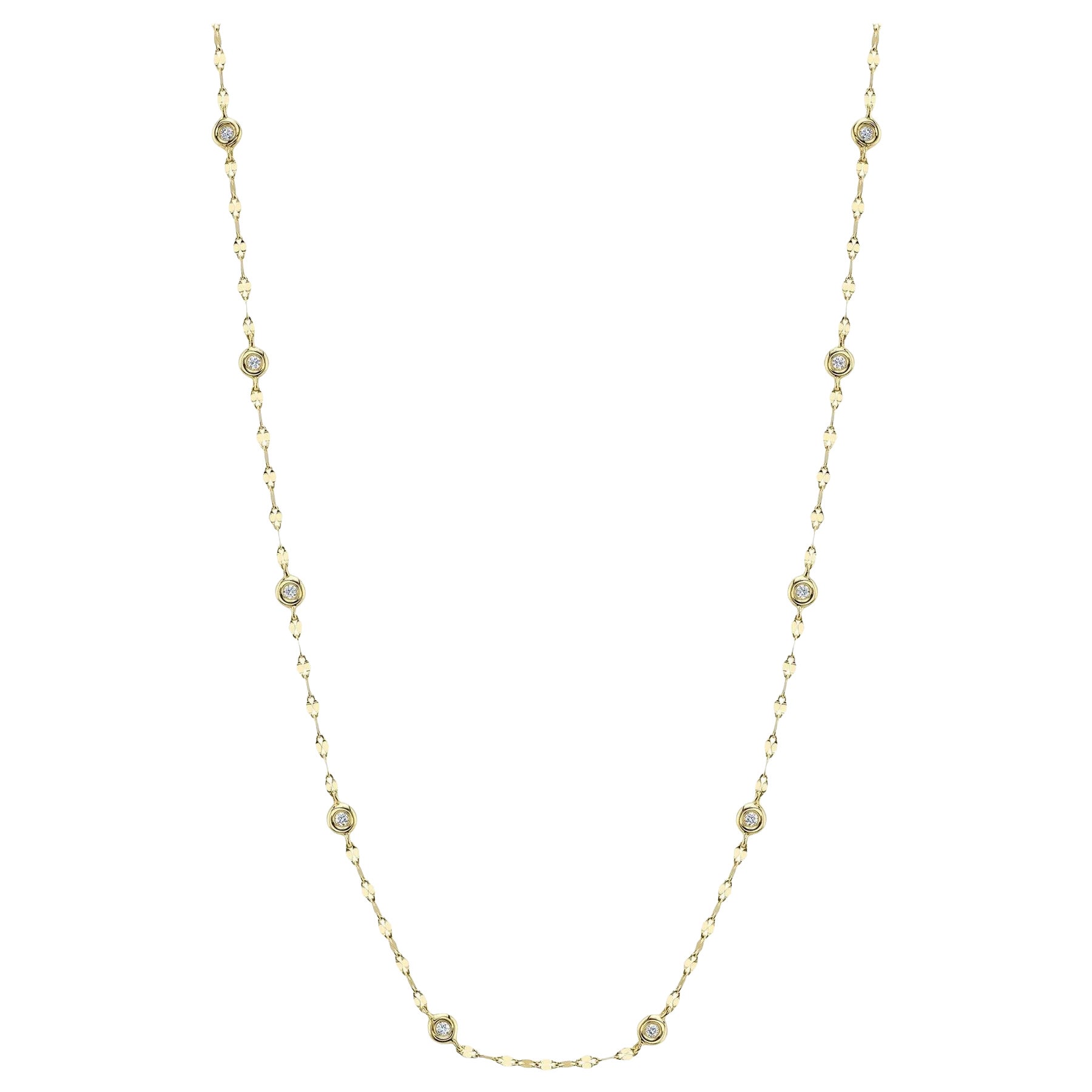 0.20ct Mirrored Chain Diamond By The Yard Necklace