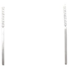 0.20Ct Diamant Naturel 14k Boucles d'oreilles pendantes en or blanc massif