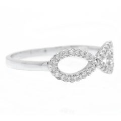 0.20 Carat Natural Diamond 14 Karat Solid White Gold Infinity Band Ring