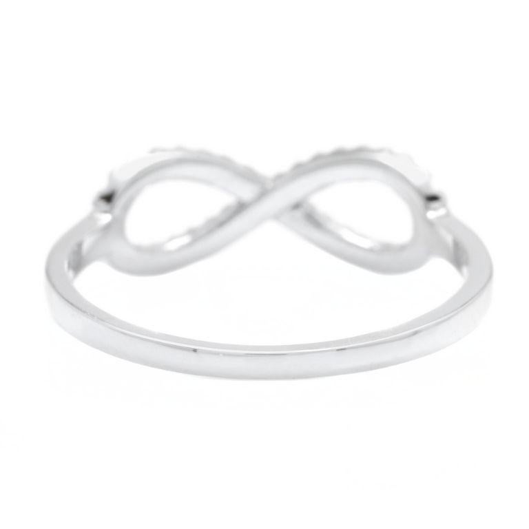 Rose Cut 0.20 Carat Natural Diamond 14 Karat Solid White Gold Infinity Band Ring For Sale