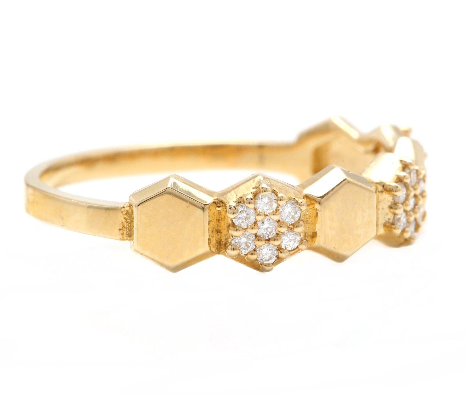 Superb 0.20 Carats Natural Diamond 14K Solid Yellow Gold Ring

Suggested Replacement Value: Approx. $1,300.00

Stamped: 14K

Total Natural Round Cut Diamonds Weight: Approx. 0.20 Carats (color G-H / Clarity SI1-SI2)

The width of the ring is: