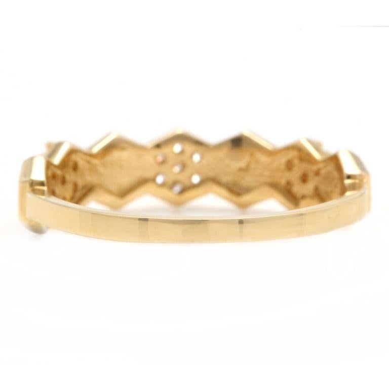 Rose Cut 0.20 Carat Natural Diamond 14 Karat Solid Yellow Gold Band Ring For Sale