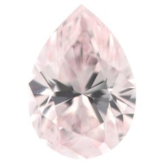 Diamante rosa de 0,20 ct: natural, suelto, color rosa claro «Fancy», certificado por la GIA como VVS1, forma de pera