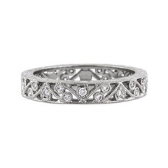 0.20ct Round Brilliant Cut Diamond Filigree Eternity Band