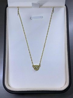 0.20ct Round diamond solitaire pendant necklace 18ct yellow gold