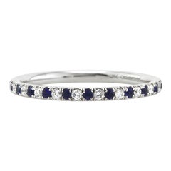 0.20ct Sapphire and Diamond Wedding Band in 18k White Gold