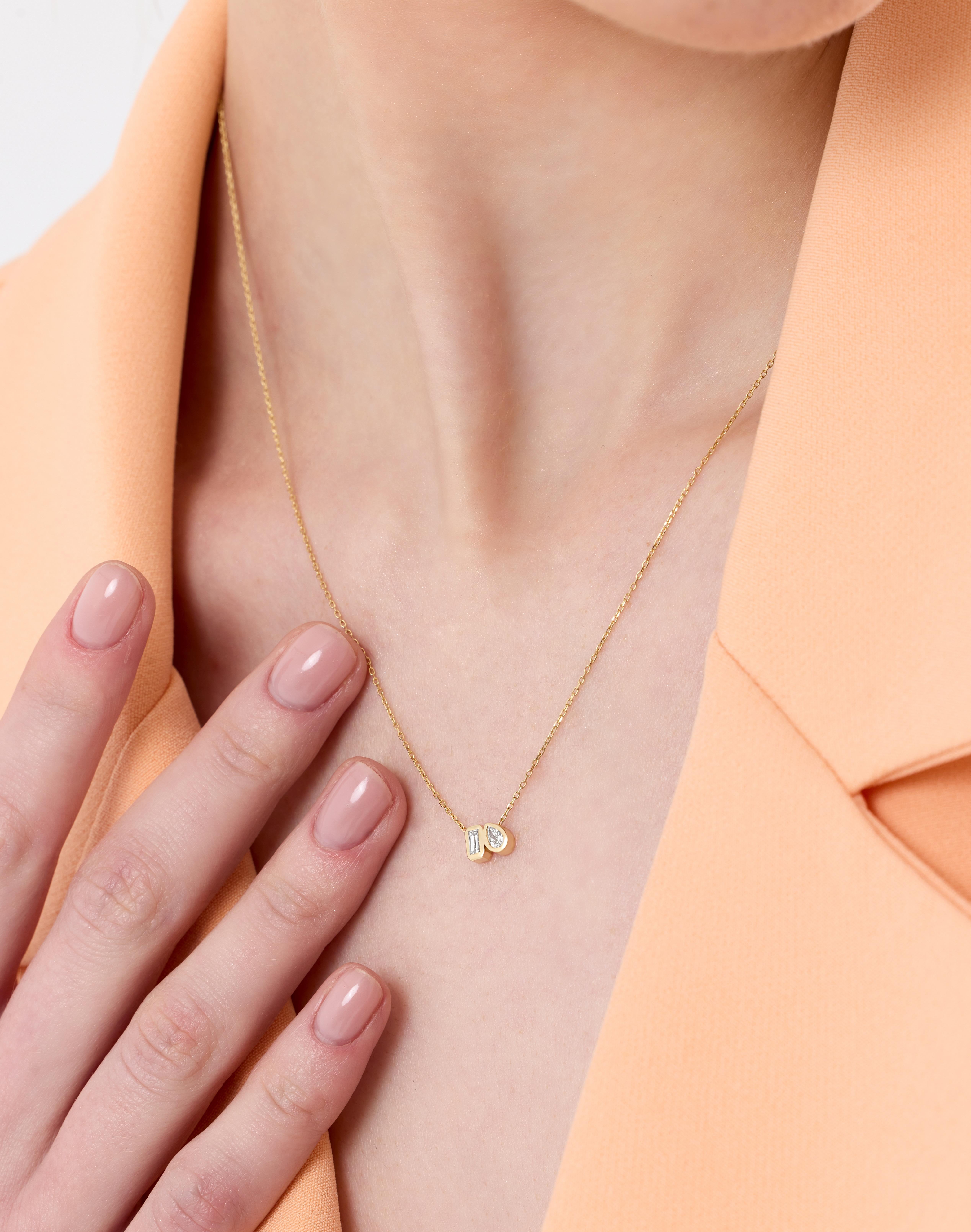 da uomo o donna Collana in oro massiccio e diamanti 0,20ct Toi Et Moi in vendita