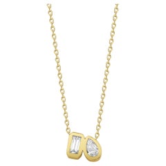 0.20ct Toi Et Moi Diamond And Solid Gold Necklace