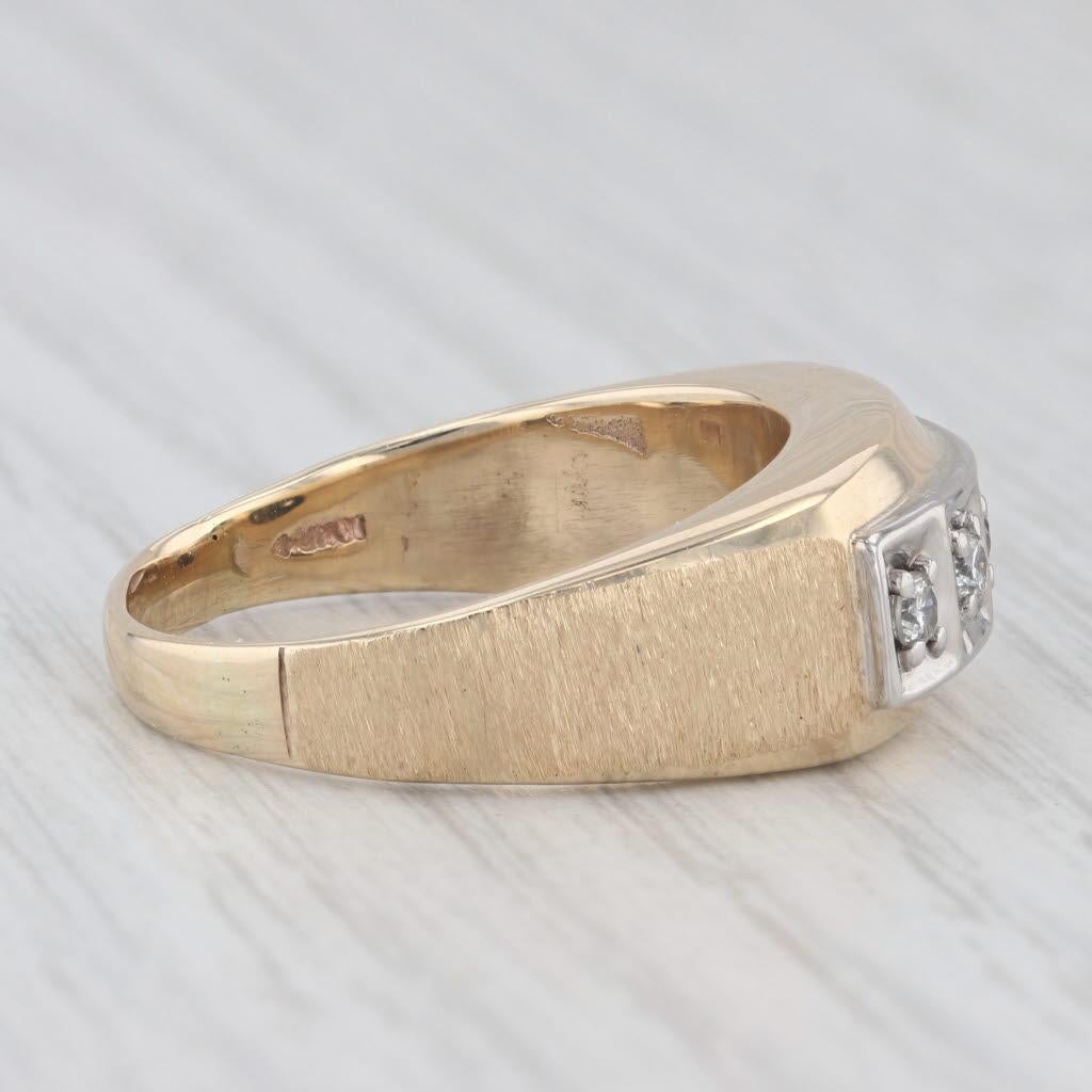 0.20ctw Diamond 10k Yellow Gold Men's Ring Size 10.5 2