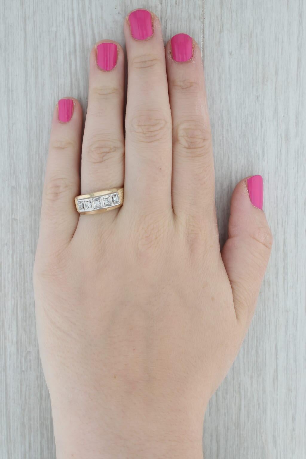 0.20ctw Diamond 10k Yellow Gold Men's Ring Size 10.5 4