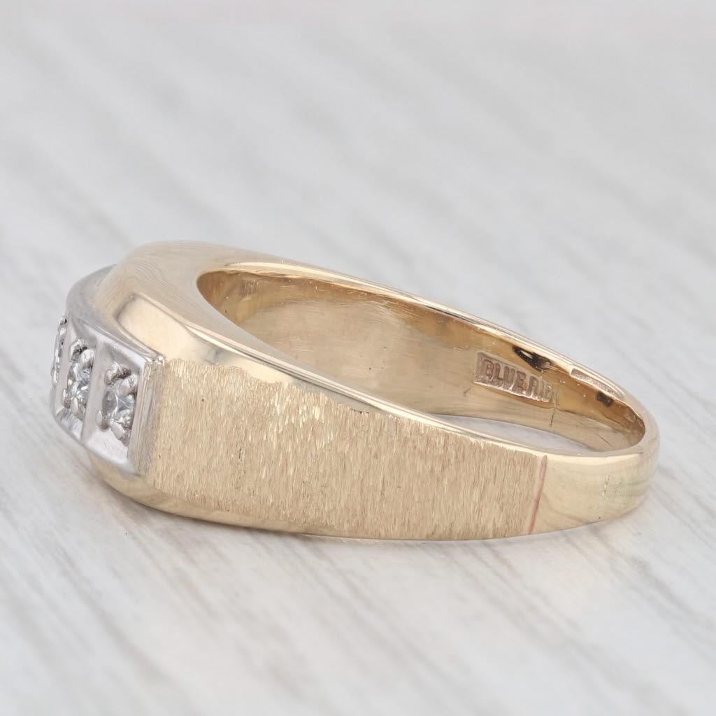 0.20ctw Diamond 10k Yellow Gold Men's Ring Size 10.5 5