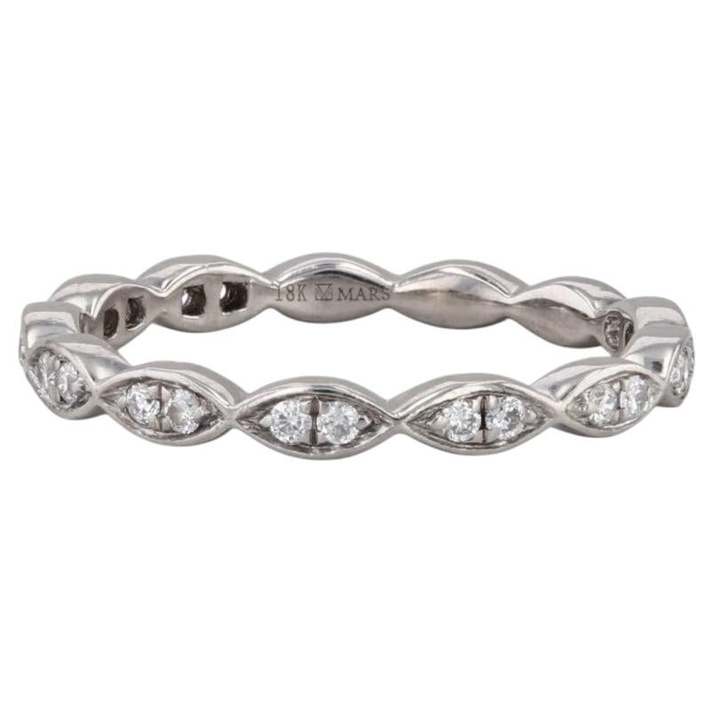 0.20ctw Diamond Band 18k White Gold Stackable Wedding Ring Size 6