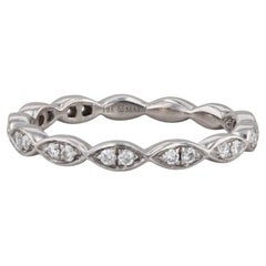 0.20ctw Diamond Band 18k White Gold Stackable Wedding Ring Size 6