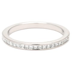 0.20ctw Diamond Channel Band Ring, Platinum, Ring Size 6.5, Stackable