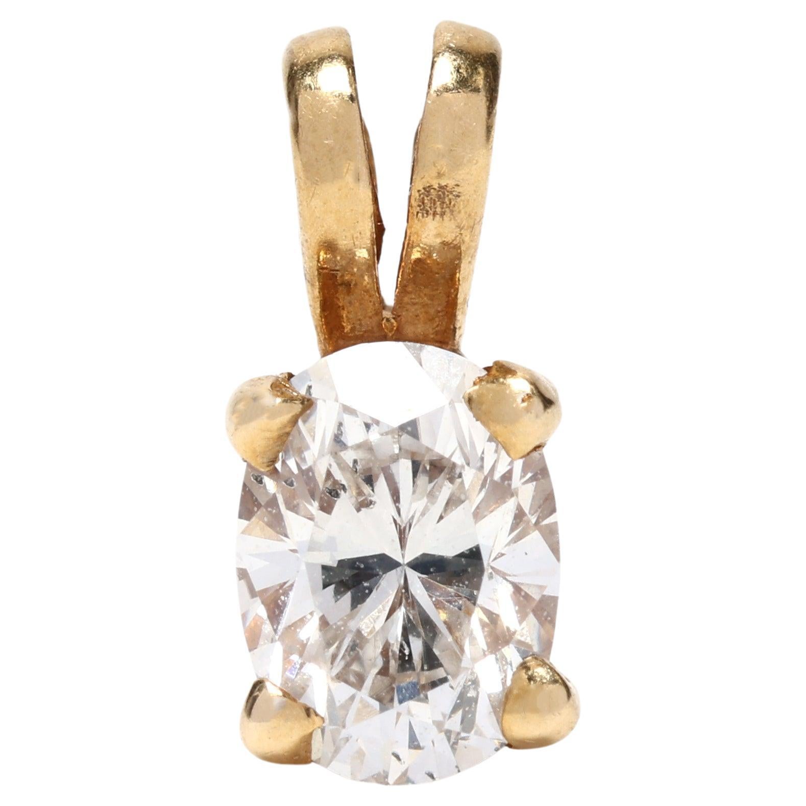 0.20ctw Diamond Charm, 14k Yellow Gold, Dainty Pendant Charm, Sparkle For Sale