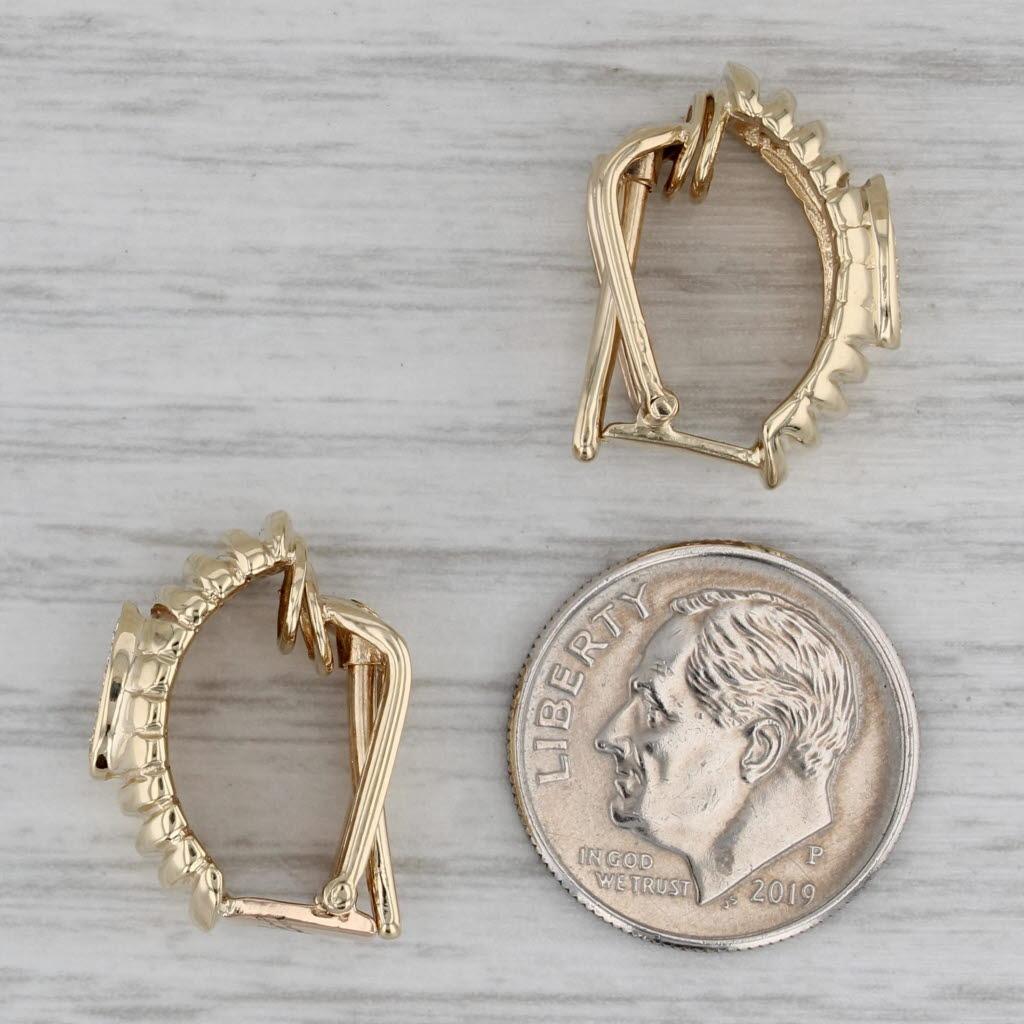 da uomo o donna Orecchini a goccia con cluster di diamanti da 0,20 ct. in oro giallo 14k con chiusura a clip, non forati in vendita