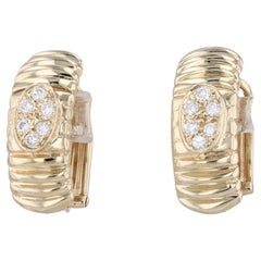 0,20 Karat Diamant-Cluster-Cluster-Tropfen-Ohrringe 14k Gelbgold Clip auf Nicht durchbohrt