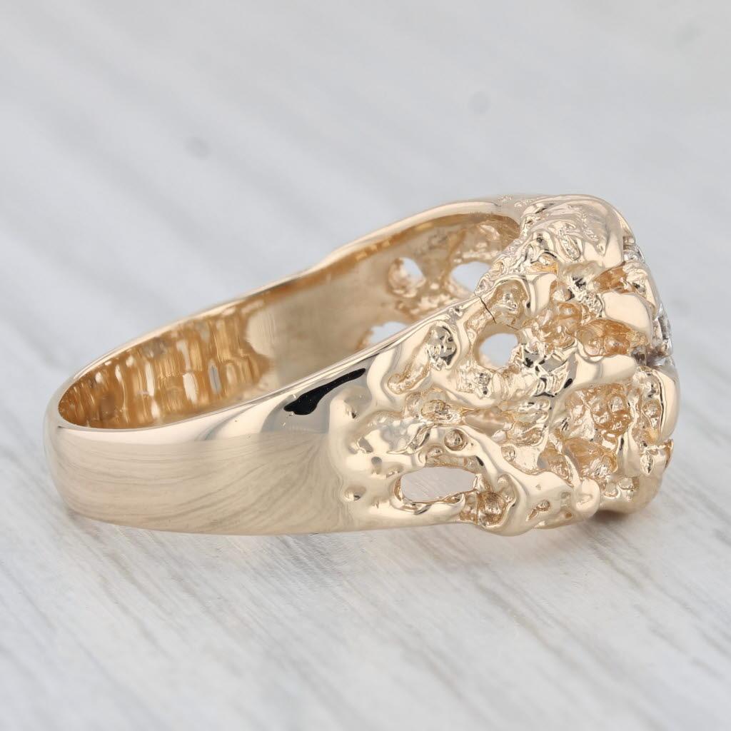 0,20 Karat Diamant-Cluster-Nugget-Ring 14k Gelbgold Größe 10.5 Herren 2