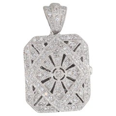 0,20 Karat Diamant Diffusor-Anhänger 14k Weißgold Öffnet Medaillon mit Anhänger