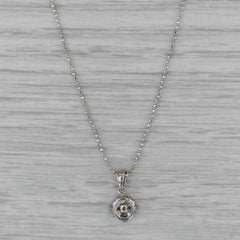 0.20ctw Diamond Flower Cluster Pendant Necklace 14k White Gold 16" Bead Chain