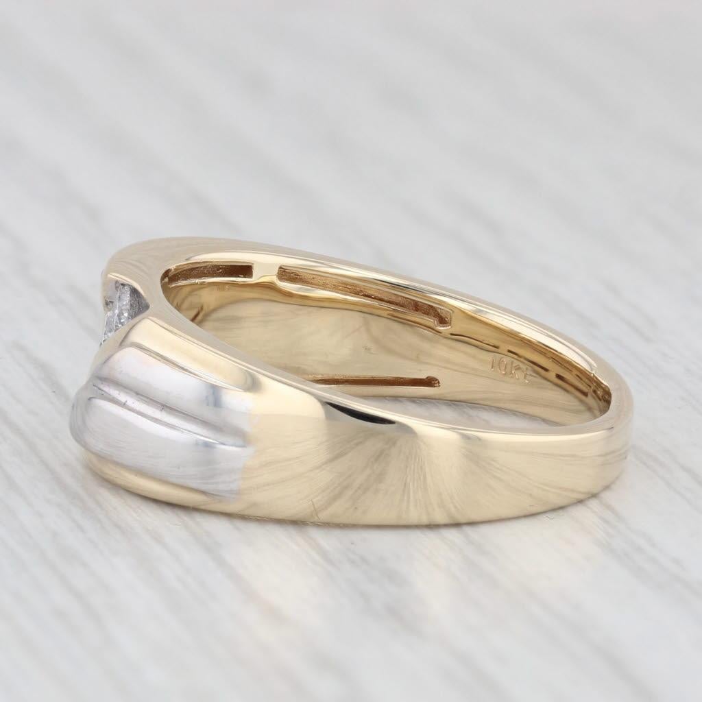 0,20ctw Diamant Herrenring 10k Gelbgold Größe 10.5 Ehering mit Diamanten im Zustand „Gut“ in McLeansville, NC