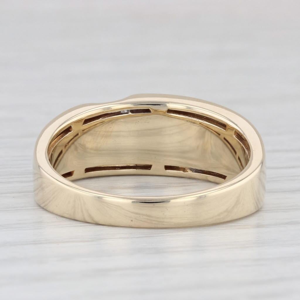 Women's 0.20ctw Diamond Men's Ring 10k Yellow Gold Size 10.5 Wedding Band For Sale