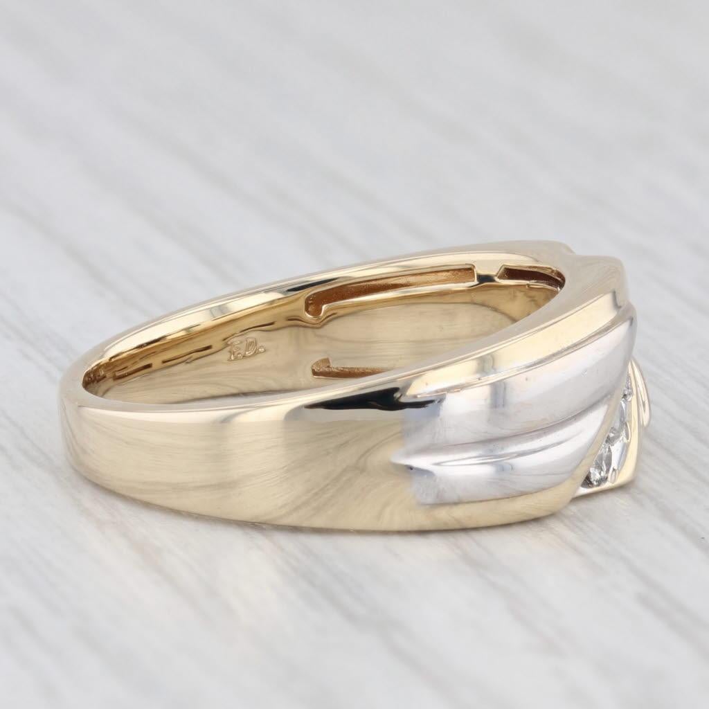 0.20ctw Diamond Men's Ring 10k Yellow Gold Size 10.5 Wedding Band For Sale 1