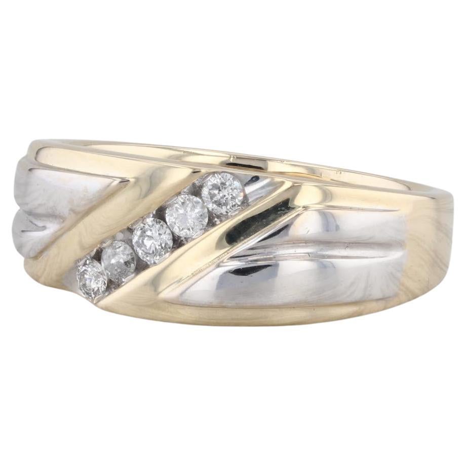 0.20ctw Diamond Men's Ring 10k Yellow Gold Size 10.5 Wedding Band For Sale