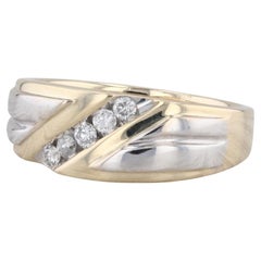 Used 0.20ctw Diamond Men's Ring 10k Yellow Gold Size 10.5 Wedding Band
