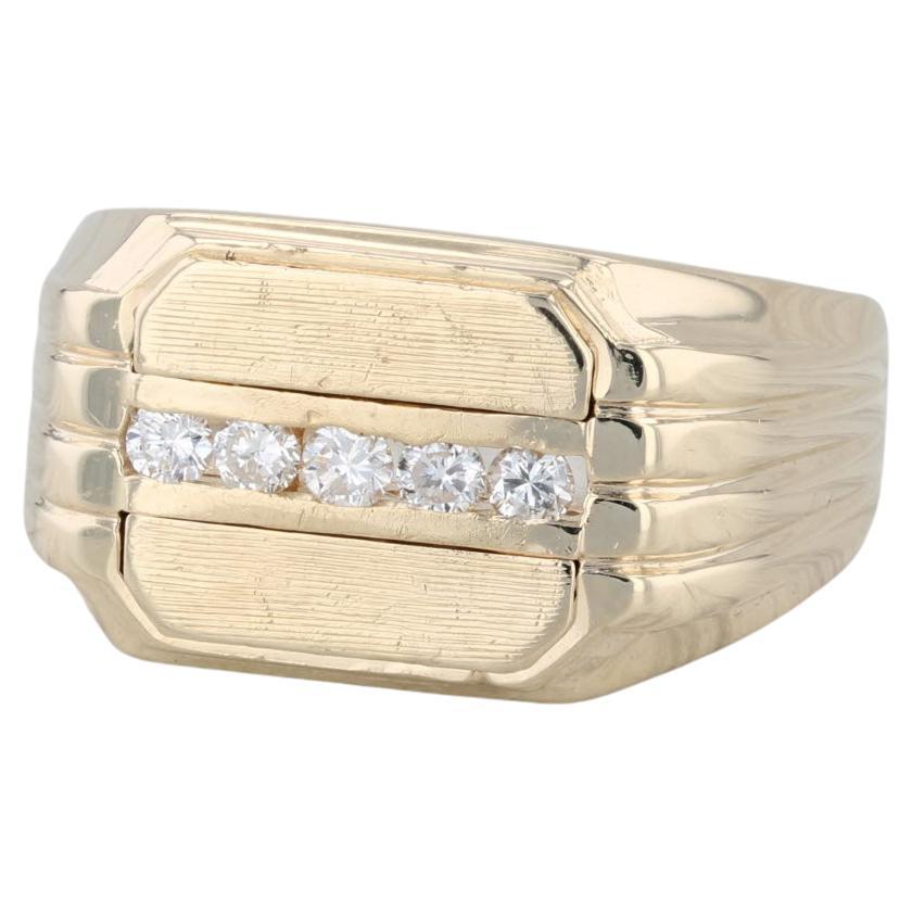 0.20ctw Diamond Men's Ring 14k Yellow Gold Size 9 For Sale