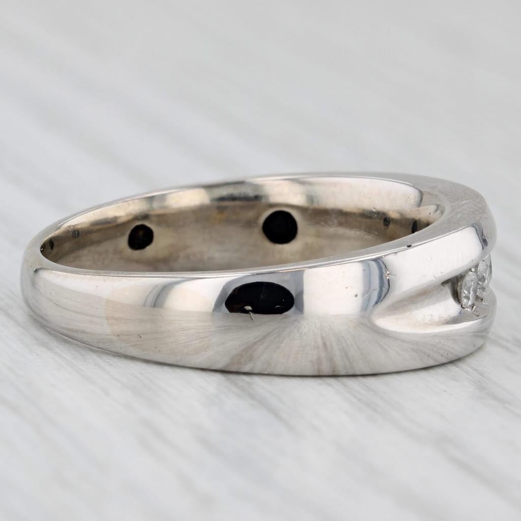 0.20ctw Diamond Men's Wedding Ring 14k White Gold Size 11 Band 2