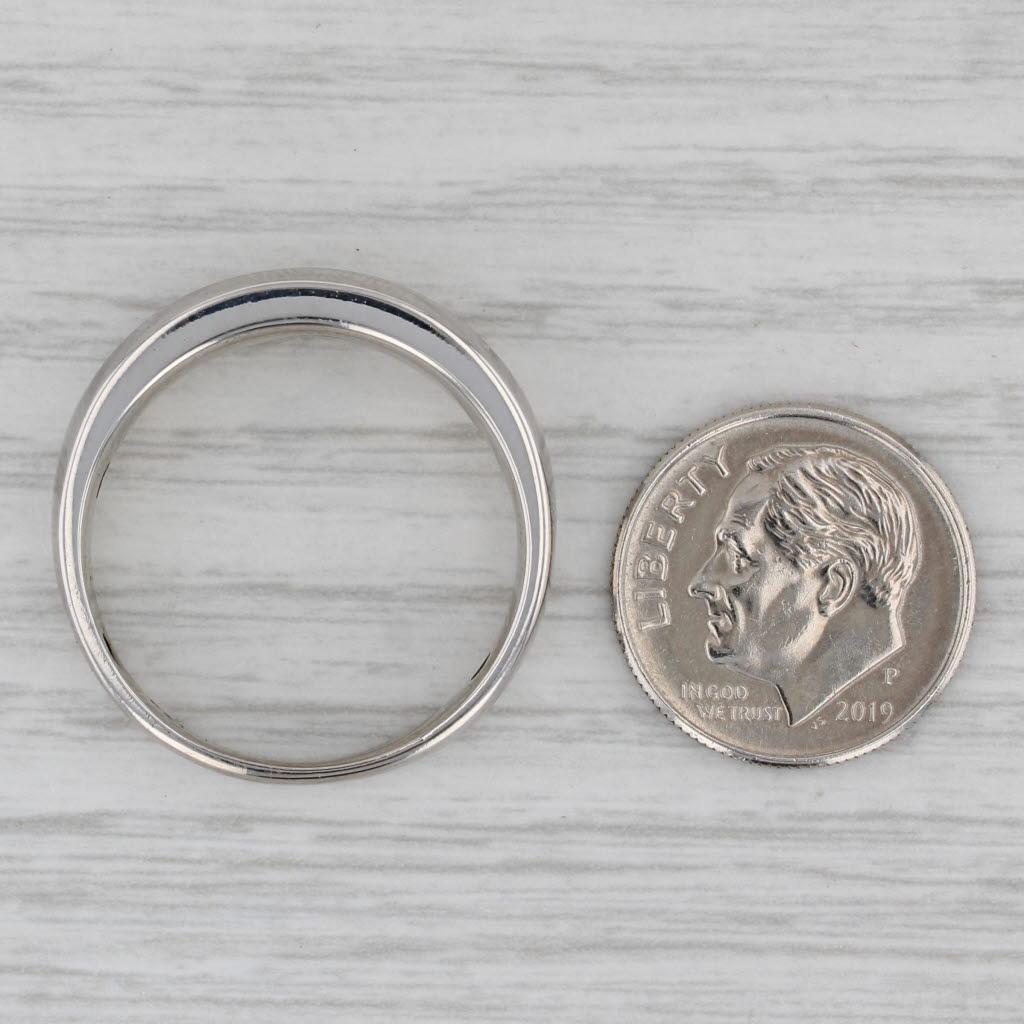 0.20ctw Diamond Men's Wedding Ring 14k White Gold Size 11 Band 4