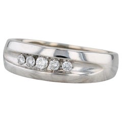 0.20ctw Diamond Men's Wedding Ring 14k White Gold Size 11 Band