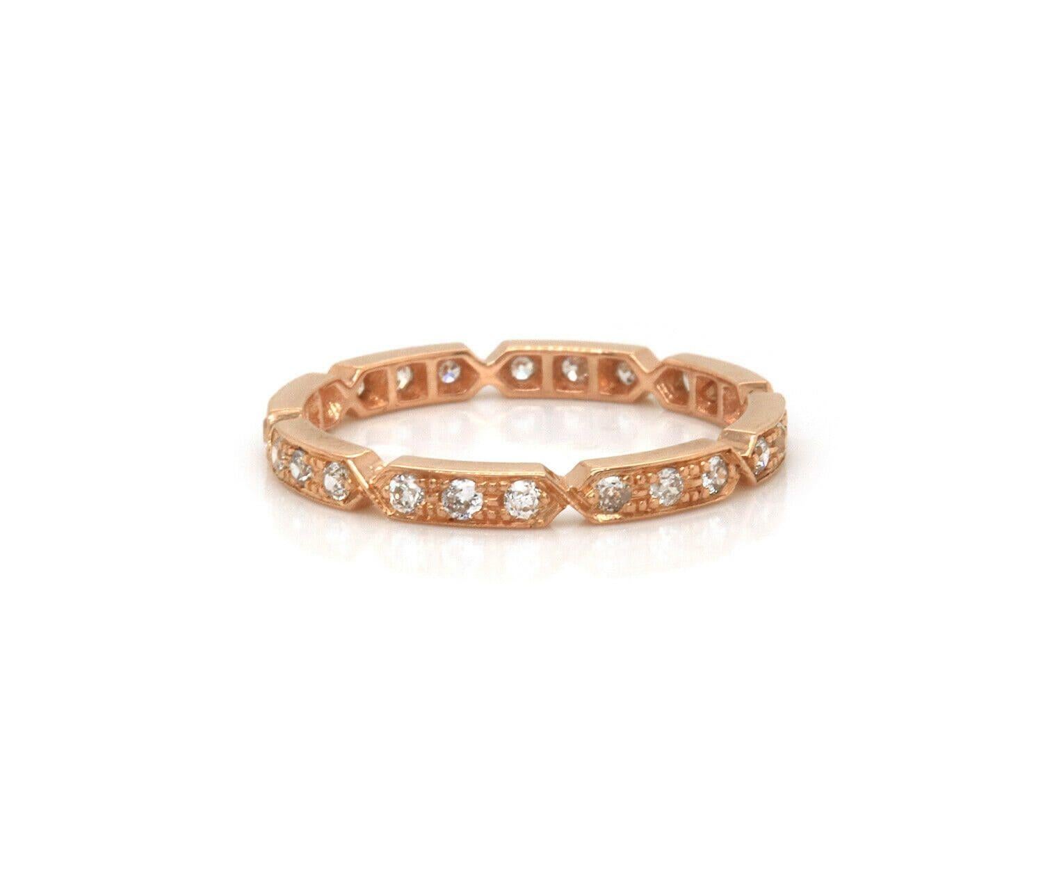 0.20ctw Diamond Octagonal Eternity Wedding Band Ring in 14K

Diamond Octagonal Eternity Wedding Band Ring
14K Rose Gold
Diamonds Carat Weight: Approx. 0.20ctw
Band Width: Approx. 2.10 MM
Ring Size: 6.0 (US)
Weight: Approx. 1.70