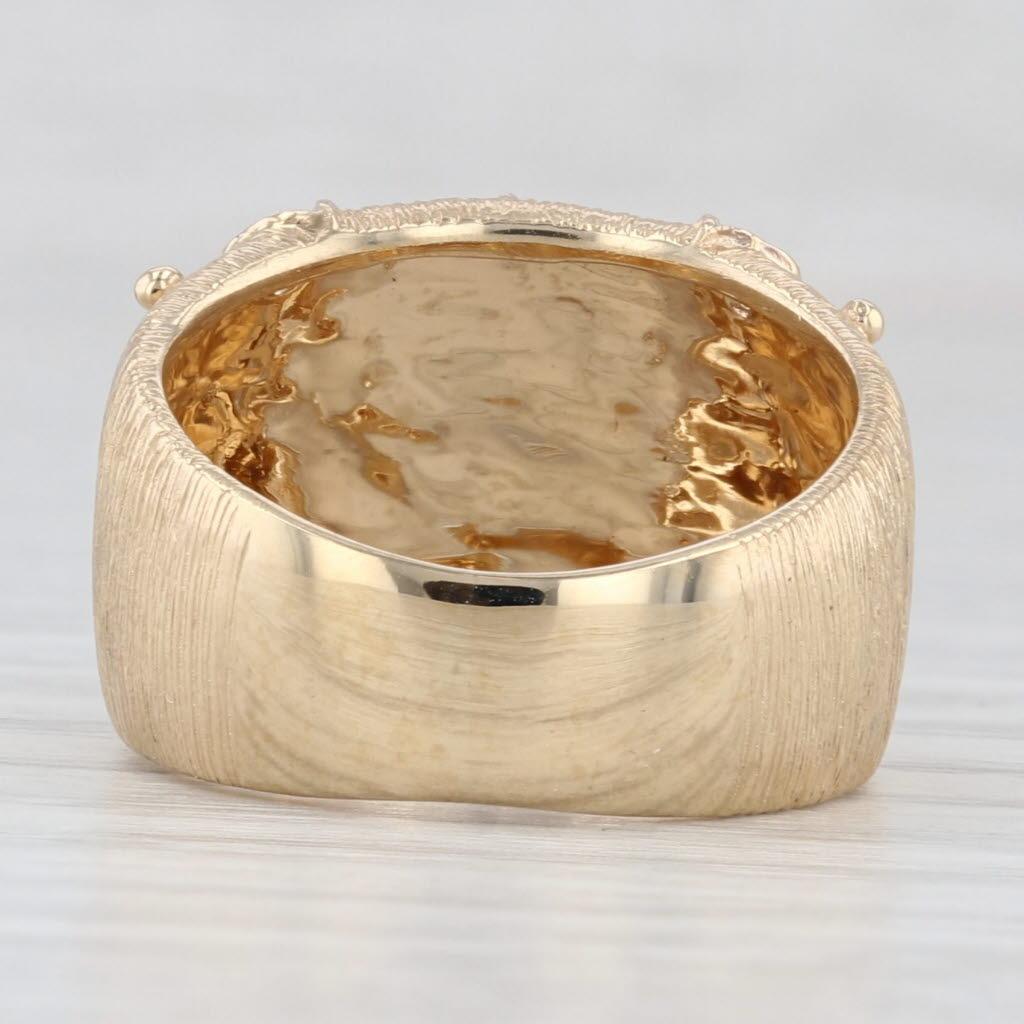 Round Cut 0.20ctw Diamond Snowflake Ring 14k Yellow White Gold Size 5.5 Cocktail For Sale