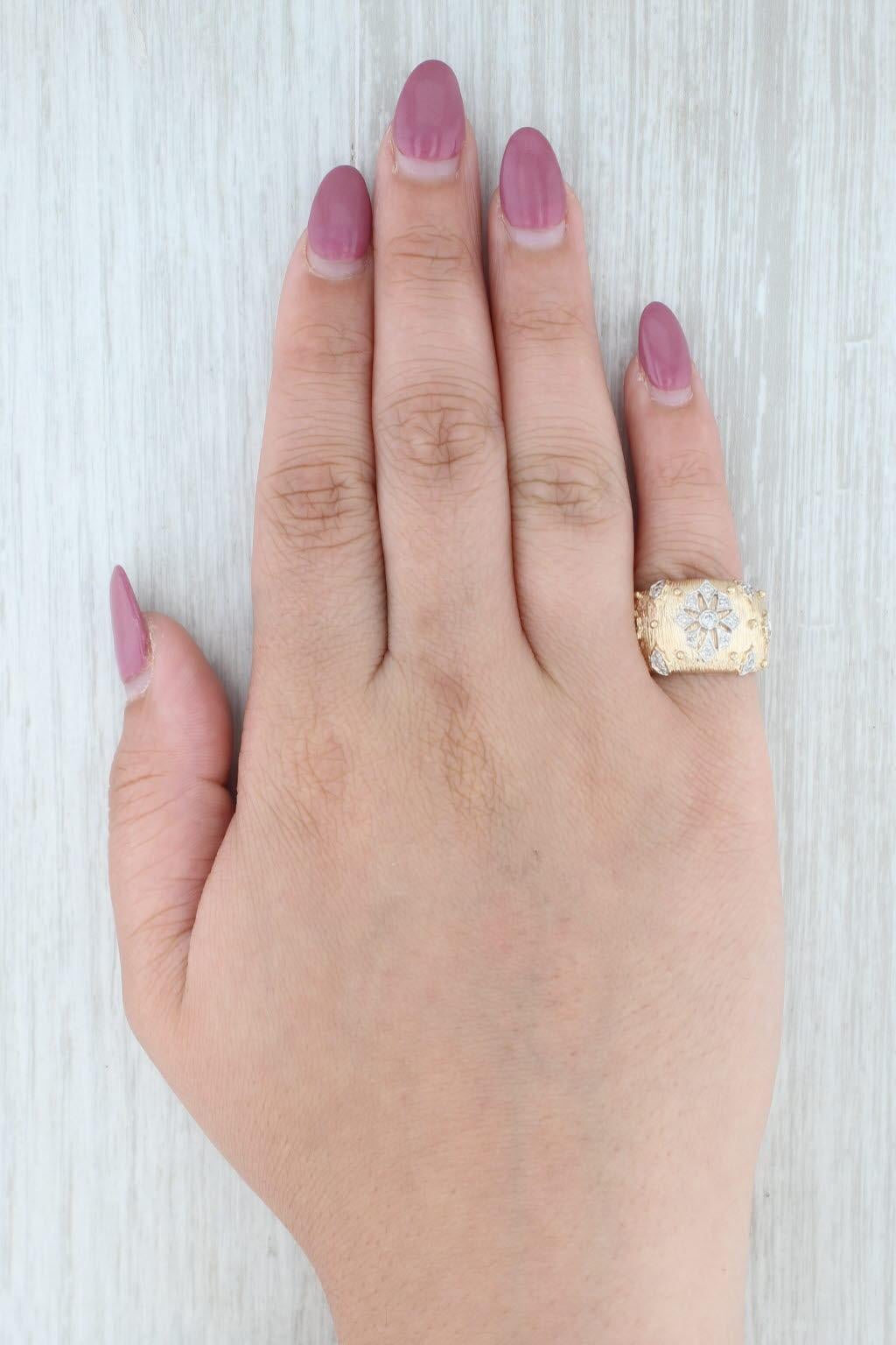 0.20ctw Diamond Snowflake Ring 14k Yellow White Gold Size 5.5 Cocktail For Sale 4