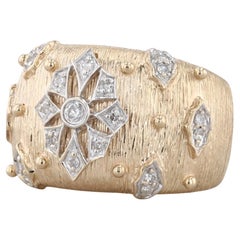 0.20ctw Diamond Snowflake Ring 14k Yellow White Gold Size 5.5 Cocktail