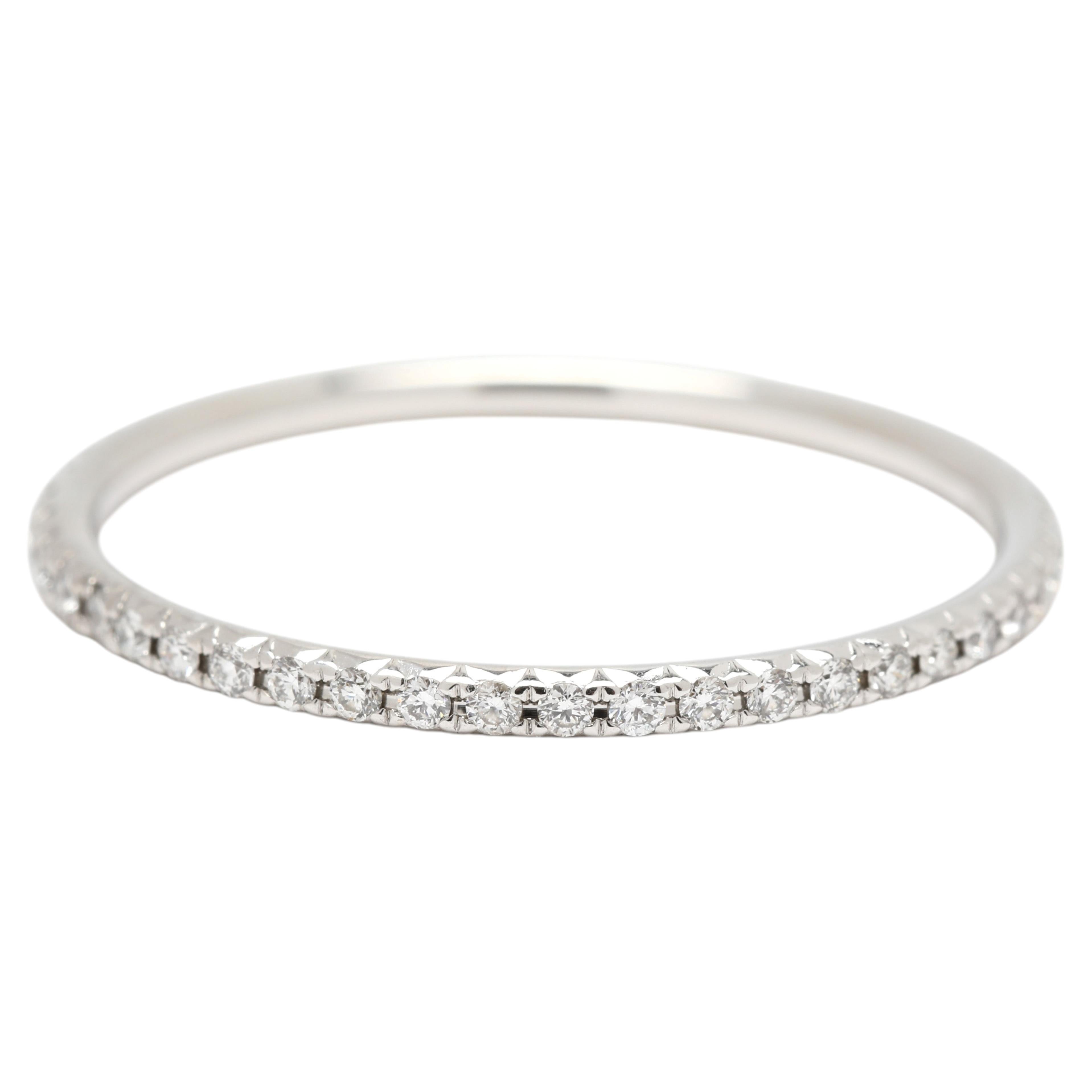 0.20ctw Diamond Tiffany & Co Eternity Band Ring, 18k White Gold, Ring Size 8.25