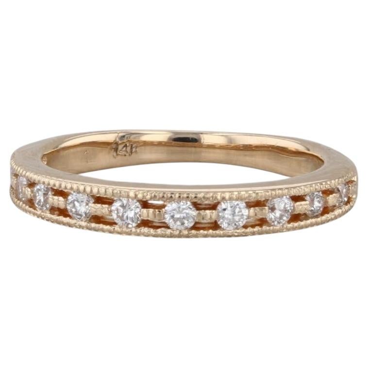 0.20ctw Diamond Wedding Ring 14k Yellow Gold Stackable Anniversary Band Size 4.5