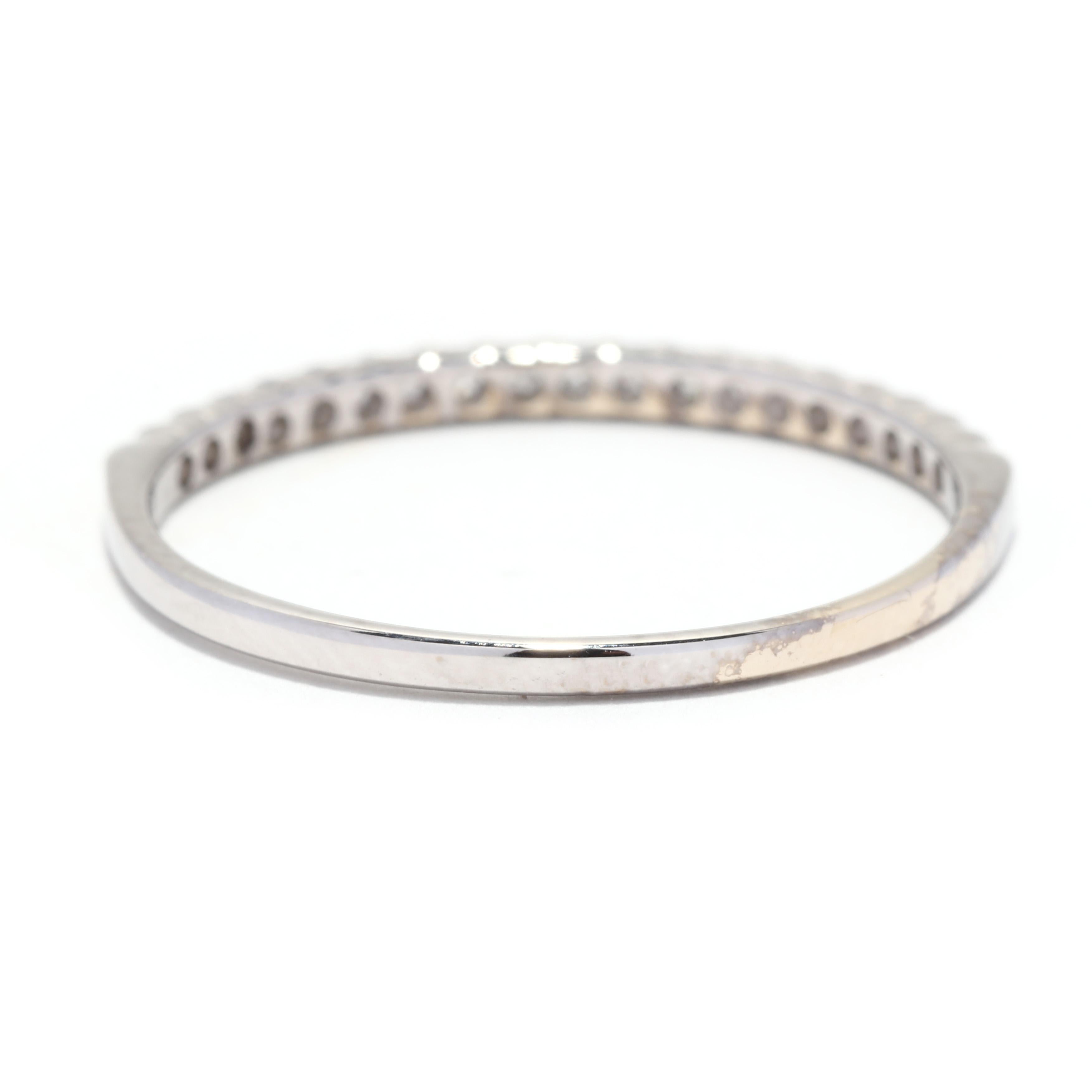 Brilliant Cut 0.20ctw Thin Diamond Wedding Band, 14k White Gold, Ring, Stackable Band