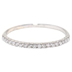 0.20ctw Thin Diamond Wedding Band, 14k White Gold, Ring, Stackable Band