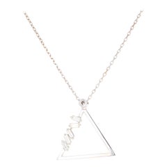 0.21 Carat Baguette Diamond Chain Necklace 14 Karat White Gold