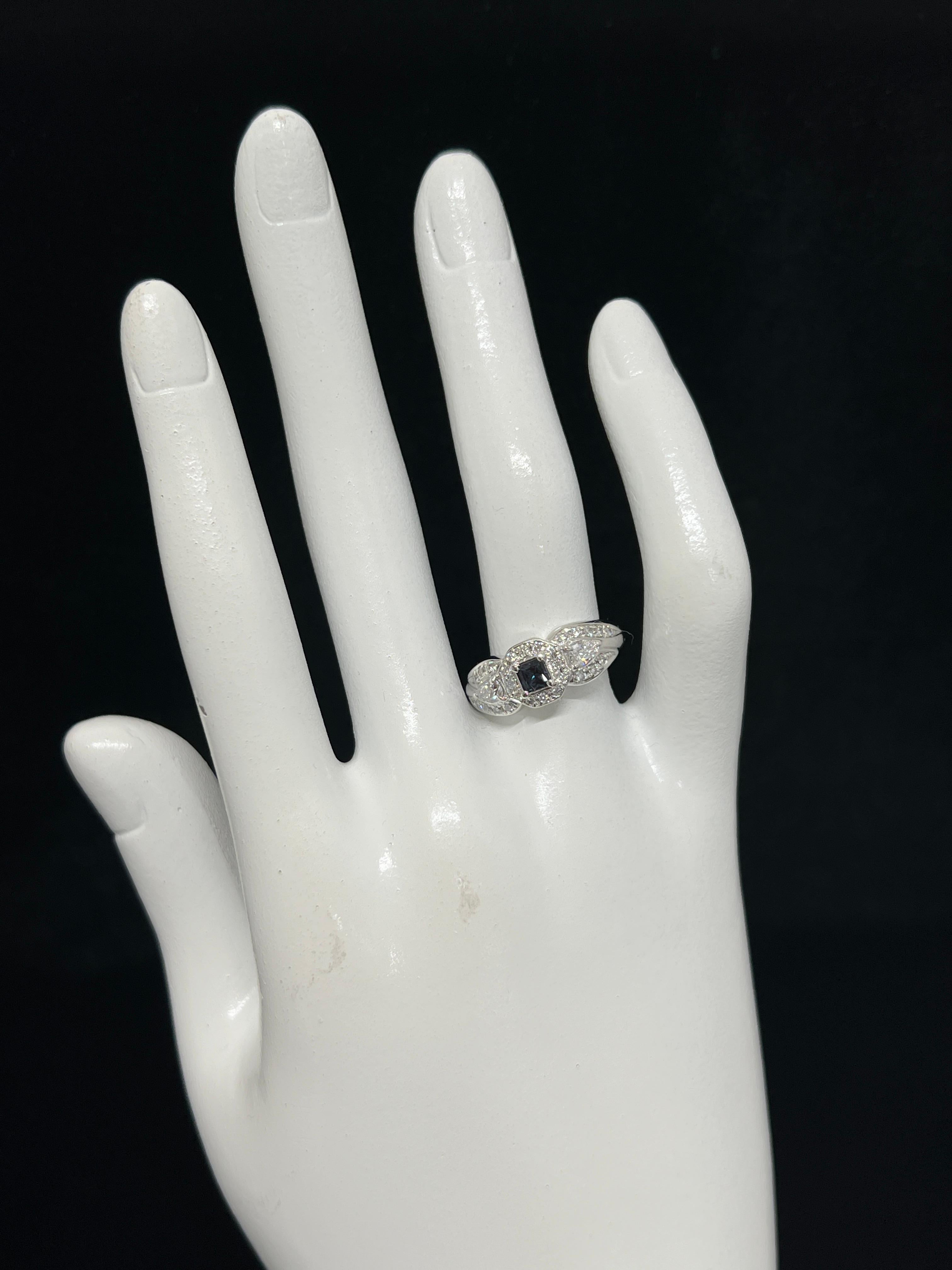 0.21 Karat farbwechselnder Alexandrit und Diamantring aus Platin mit Diamanten 2
